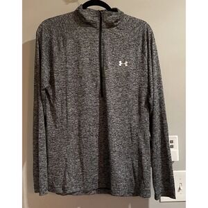 Under Armour Top 1/2 Zip Heather Tech‎ Loose Pullover Mock Neck Heat Gear Large